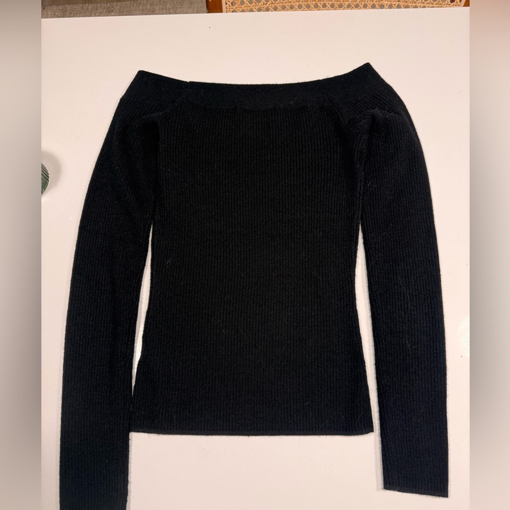 Elegant Black Off-Shoulder Sweater